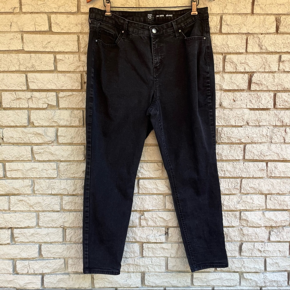 Crown&Ivy Black Denim Skinny Jeans Size 18WR